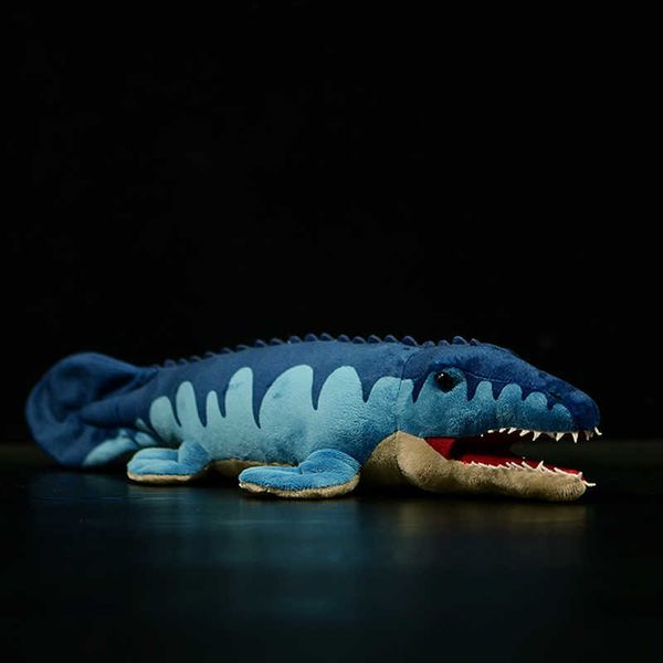 45 cm Surper Netter Mosasaurus Weiche Gefüllte Plüschtier Simulation Blauer Dinosaurier Puppe Modell Echtes Leben Meerestier Für Kinder Mxas Geschenk H0824