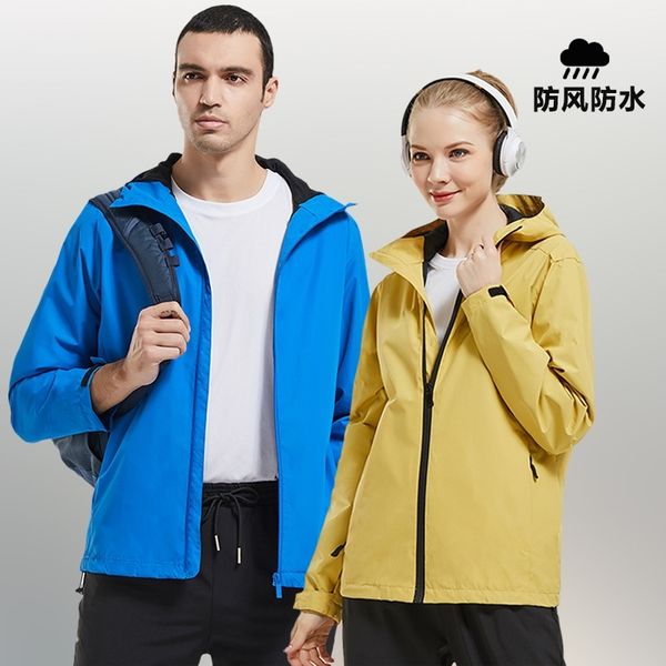 

new single layer outdoor jacket wo spring casual men's coat windproof and waterproof top, Blue;black