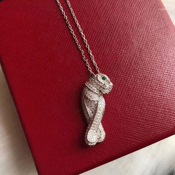 

necklace leopard necklace earring set s925 sterling silver full diamond for women's high jewelry christmas party gift11