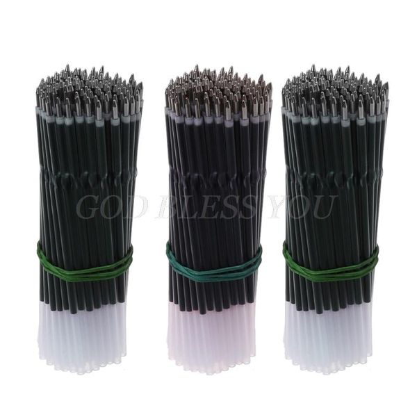 

100pcs 0.7mm ballpoint pen refill black blue red stationery school office supply drop refills, Black;red