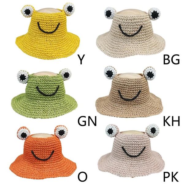 

wide brim hats summer hat sun protection adjustable straw empty brimmed visor woven cap for boys girls outdoor beach, Blue;gray