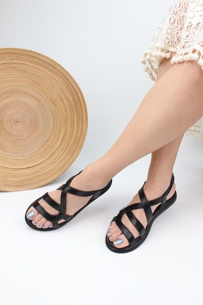 

sandals genuine leather casual women 's, Black