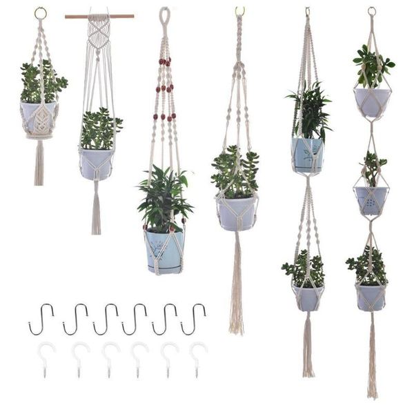 

other garden supplies handmade macrame plant hanger pot holder tray/pot tray for wall decoration countyard /garden