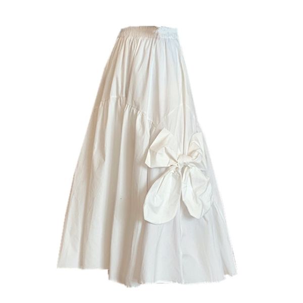 

skirts chic spring summer preppy style cute bow a-line umbrella students girls long bottoms black white