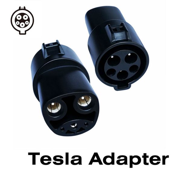 

tesla adaptor 16a 32a 60a electric vehicle ev charger sae j1772 socket type 1 to tesla connector ev adapter for charging