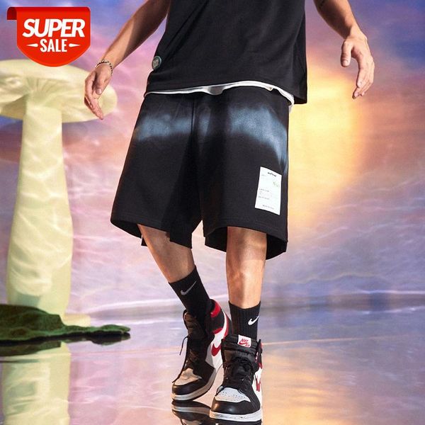 

japanese simple gradient shorts men's plus fat five-point guard pants guy straight-leg #ye3m, Black