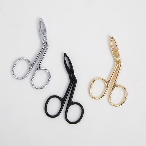

eyebrow tools & stencils 1pc stainless steel elbow pliers clip scissors tweezers straight pointed professional plucking makeup tool