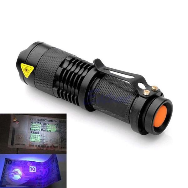 

ultra violet light with zoom function mini uv black pet urine stains detector scorpion use /14500 battery flashlights torches