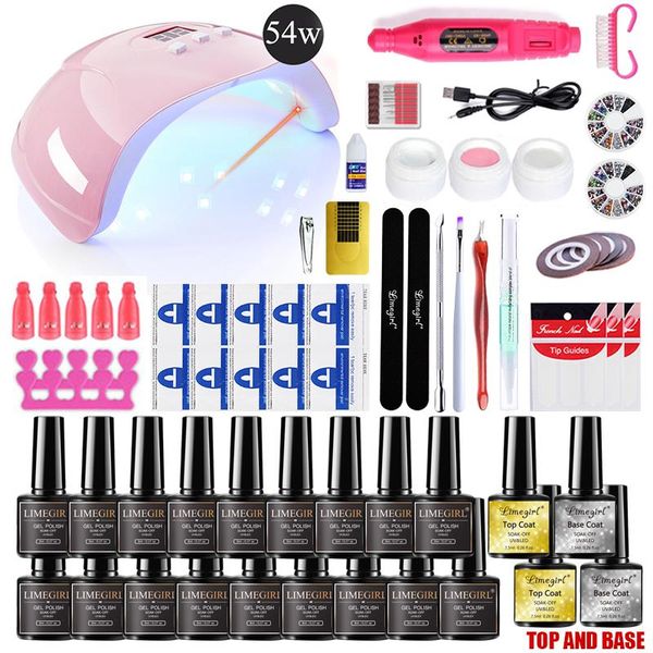 

manicure set nail dryer with 18/12/10 kind polish kit drill machine lamp acrylic art tools kits