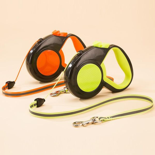 

dog collars & leashes 3/5/8m durable pets leash automatic retractable reflective tape nylon extending puppy walking running leads