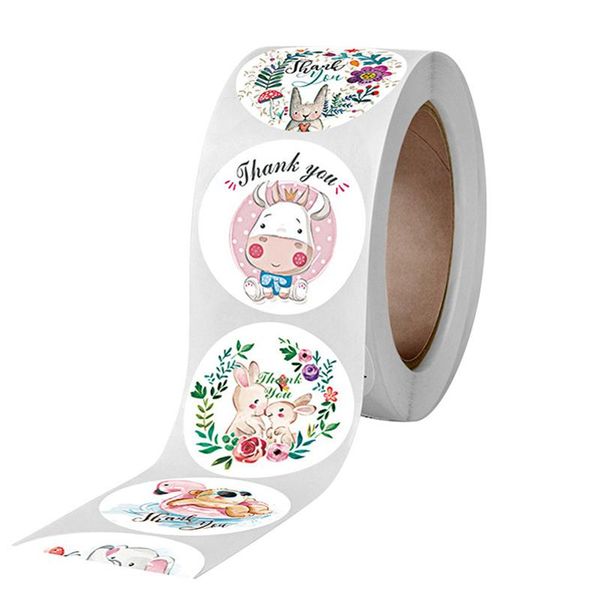 

500pcs cute animal thank you stickers elephant gift decor seal labels kids reward diary scrapbook stationery sticker wrap