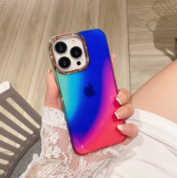 Cradient Aurora Case Case для iPhone 13 11 Pro Max 12 Mini XS XR X Милая радуга защитная крышка