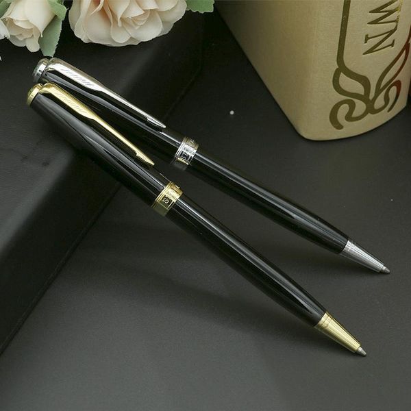 

high-quality metal pen 0.7mm blue ink ballpoint luxury signature advertising gift for school students stationery office pens, Blue;orange