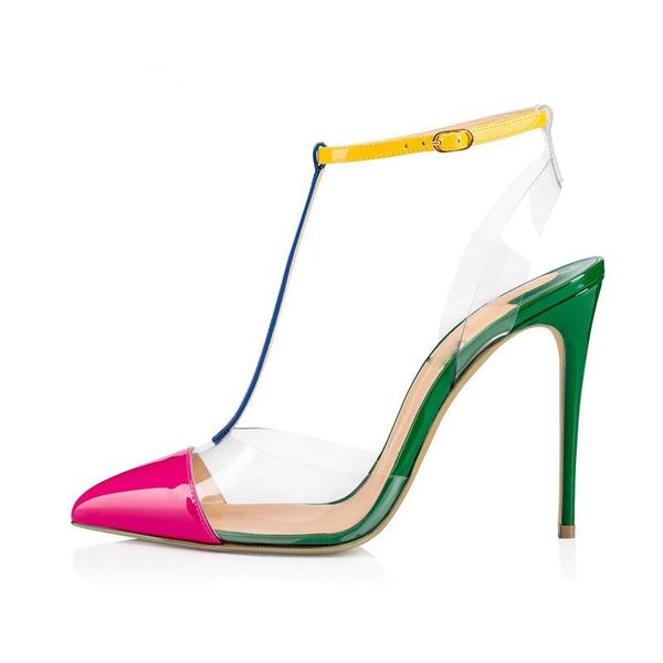 

fashion women shoes lace up slingback ladies footwear glass pvc transparent high heels 12cm stripper sandals, Black