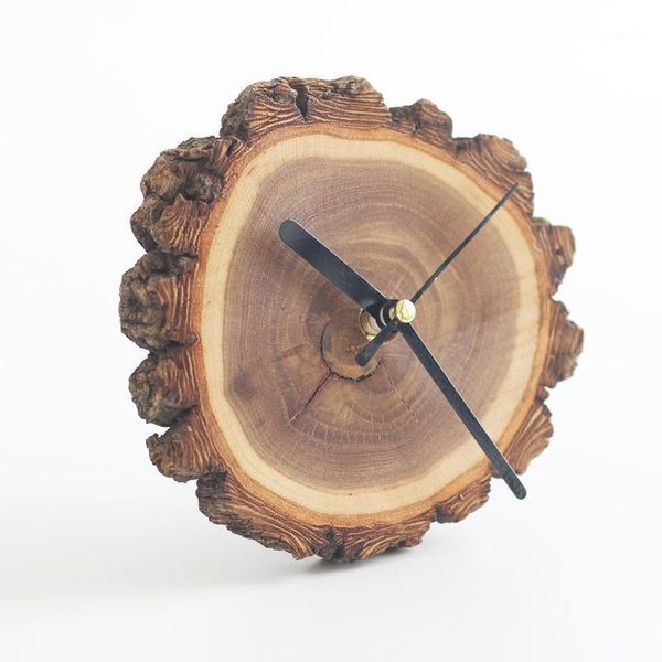 

desk & table clocks creative pure natural stump wood texture desksmall clock1