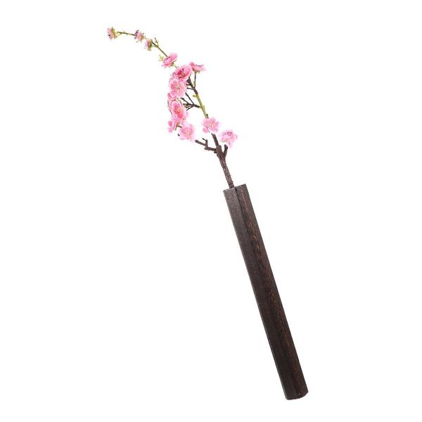 

hooks & rails 1pc wall hanging vase wooden mounted flower tube home decor