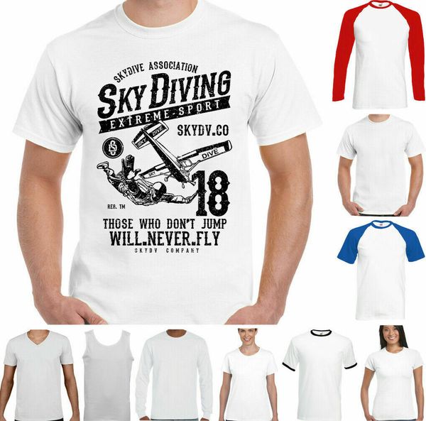 

skydiving mens t-shirt shooting skydive para extreme sports regt., White;black