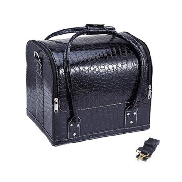 

women makeup bags cosmetic cases fashion pu leather luxury alligator professional travel case large capacity #730 &