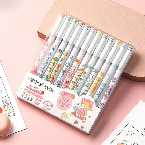 

gel pens 12 pcs/lot cute kawaii 0.5mm colors signature pen for writing school supplies stationery