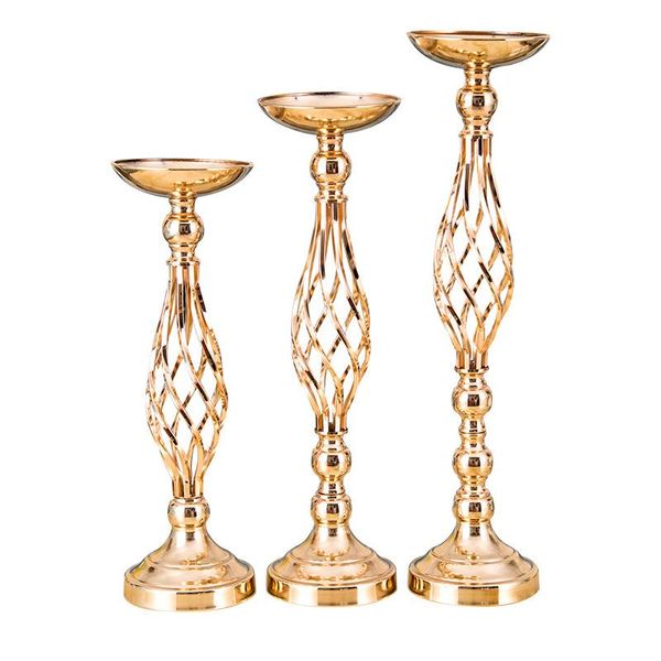 

candle holders wedding props twist candlestick european-style golden electroplating ornaments romantic candlelight dinner decoration