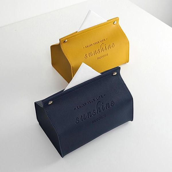 

tissue boxes & napkins leather paper box napkin for car toilet pumping home living room decor kitchen storage desk nordic large