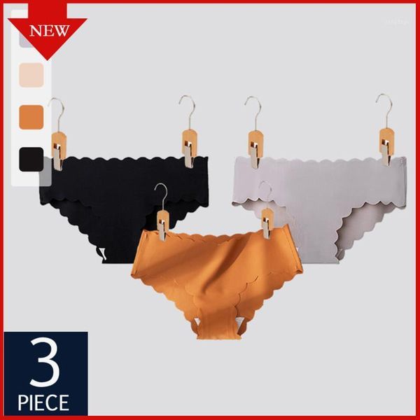 

3pcs women ice silk underwear seamless pants low waist slim pretty comfortable underpant briefs lady intimates tangas women's panties, Black;pink