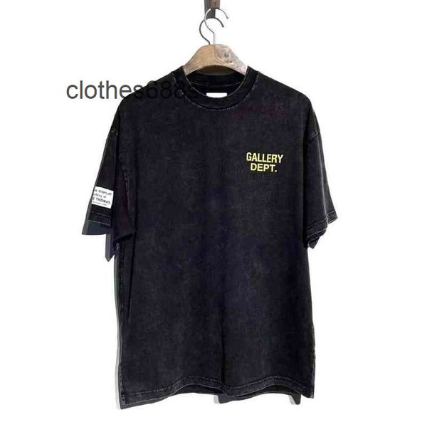 

designer mens trend t shirt gallerydept heavy wash water pure hand scrub worn contrast letter print men's and women's loose short, White;black