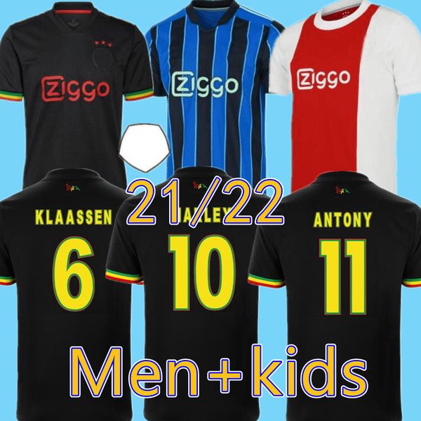 

a jax amsterdam tadic soccer jerseys neres 2021 22 gravenberch haller football shirt kit antony klaassen tagliafico mazraoui blind kudus mai, Black;yellow