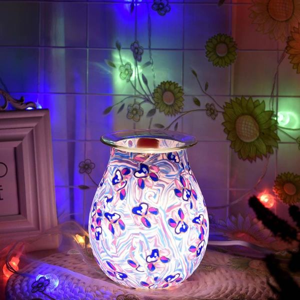 

fragrance lamps 2021 glass white flower pattern lamp, removable wax melting oil heater, beautifully designed 3d model