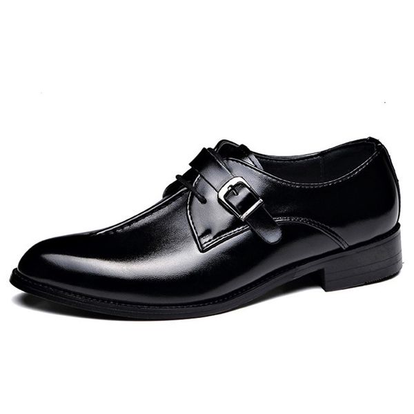 

2021 New Mens Dress Shoes Formal Fashion Elegant Wedding Genuine Leather Shoes Man Brogue Business Office Flats Oxfords For Men, Black