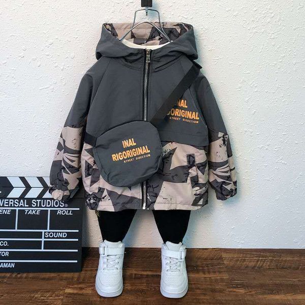 

girls' dresses girls spring cool outerwear zip hoodie fall children's camouflage jacket windbreaker with bag boys clothes, Red;yellow