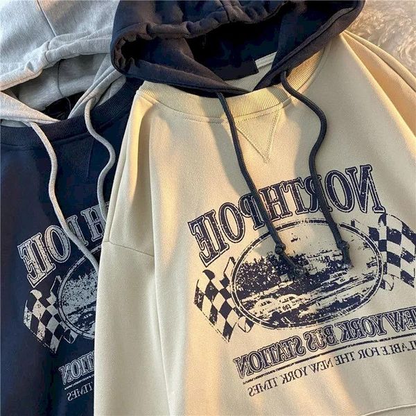 

men's hoodies & sweatshirts preppy style fake two-piece hooded plus velvet vintage men women autumn winter 2021 loose couples outerwear, Black