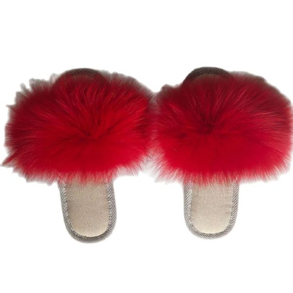 

slippers 31311 2021 keep warm fur slides ladies indoor shoes women creative, Black