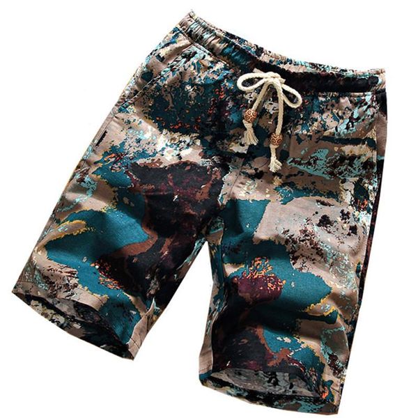 

zomer mode nieuwe mannen casual boutique bloem shorts/mannen stretch taille beach shorts men's, White;black