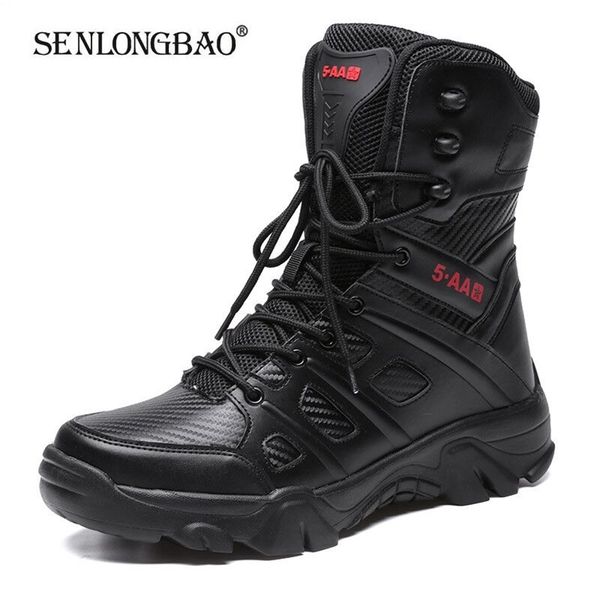 

military tactical mens boots special force leather desert outdoor combat ankle men's shoes plus size 39-47 211023, Black