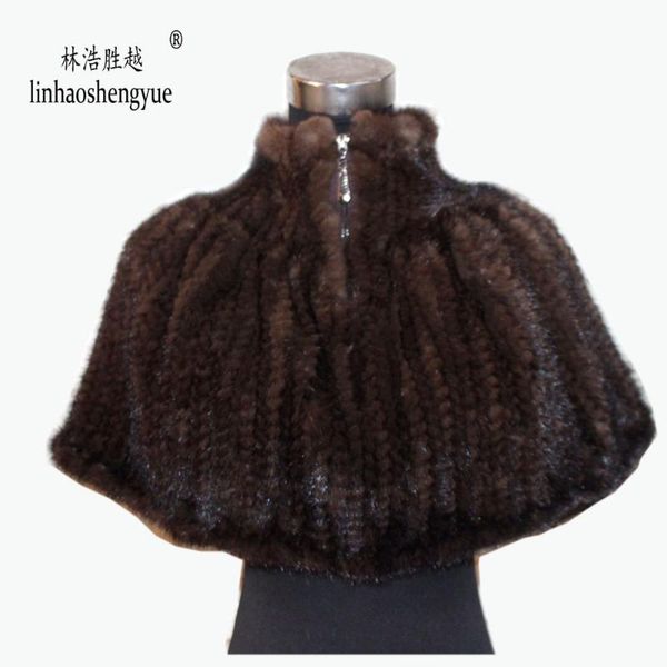 

scarves linhaoshengyue 2021 fashion women mink weave fur shawl, Blue;gray
