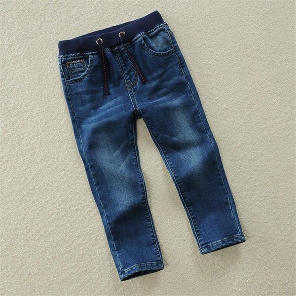 

jeans kids boys pants spring autumn toddler clothing children elastic waist causal denim trouser for 90-160cm clj477, Blue