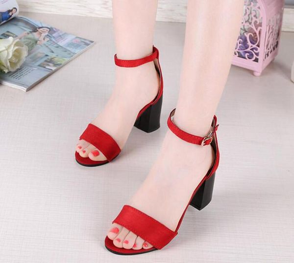 

dress shoes buckle thick heel with mori girl sandals female student summer simple fashion korean version the college wind, Black