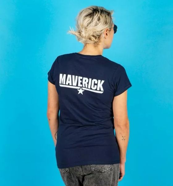 

official women's navy gun maverick fitted t-shirt, White;black