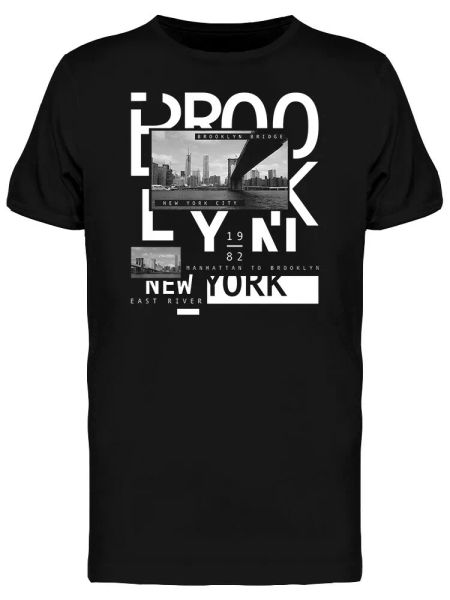 

p print brooklyn 1982 men's tee -image by shutterstock, White;black