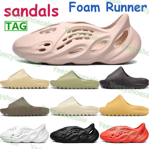 

2021 sandals men women slide bone white total orange resin earth brown soot core foam runner beach slippers mens sneakers us 5-11 zly zly, Black