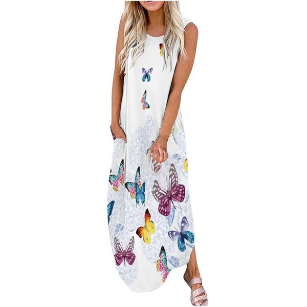 

casual dresses women's fashion dress large floral print deep v halter long female loose sundress floor-length mujer vestido, Black;gray