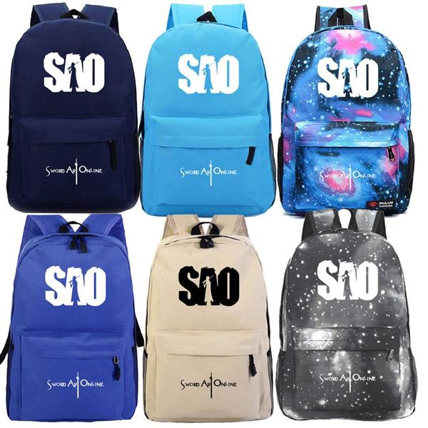 

backpack sword art online teen school rucksack student boys girls book mochila fashion pattern men women laptop