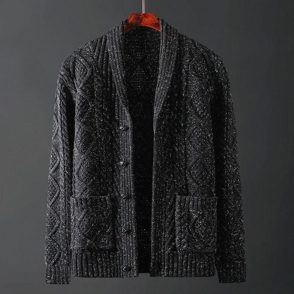 

men's sweaters 2022 spring autumn v-neck cardigan jackets male warm sweater outwear men pure color knitwear clothes coats w898, White;black