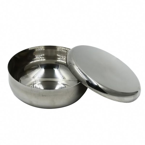 

bowls 1pcs 304 stainless steel single layer with lid anti-scald isolation bowl thicken rice kimchi canteen sample tableware