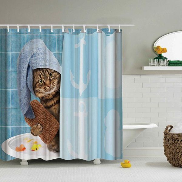 

shower curtains lovely cat printing curtain polyester waterproof cloth bathroom bathing bath room