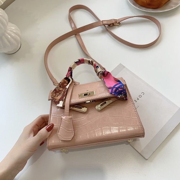 

kangaroo acx2021 summer new bright face stone bag single shoulder cross carrying handkerchief fashion korea