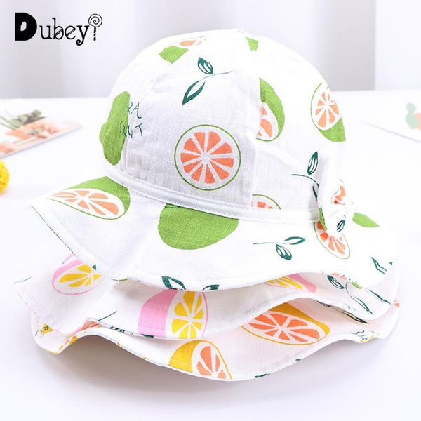 

cartoon baby panama beach sun hat summer children girl bucket cap kids fruit print outdoor hats toddler girls fisherman visor caps &, Yellow