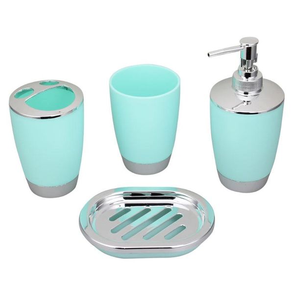 

bath accessory set pcs/set plastic bathroom suite scrub durable toothbrush holder soap dish cup dispenser bottle accessories
