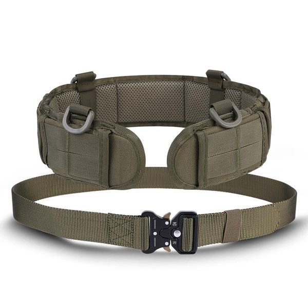 

waist support tactical belt molle war battle military nylon girdle adjustable swat army waistband removable working hunting, Black;gray